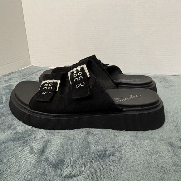 Seychelles Buckle Platform Sandals Women’s Sz 8 Black Anthropologie - Picture 4 of 8